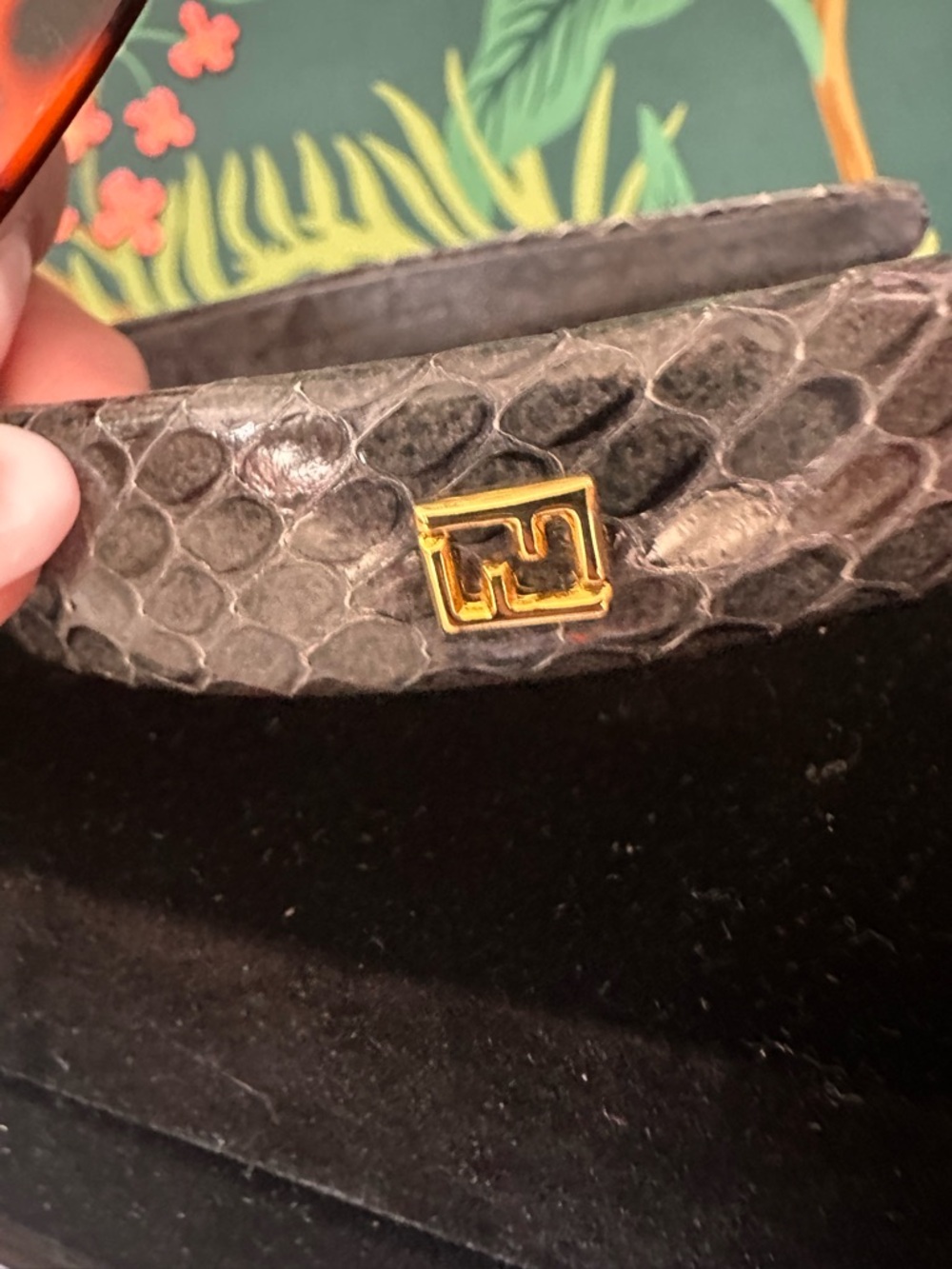 Fendi Slate Blue Python Headband - Picture 2 of 2